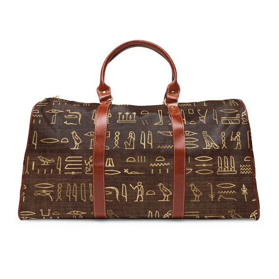 Egyptian Gold Holographic Luggage Bag. Waterproof Travel Bag. 