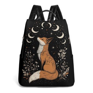 Moonsong Fox Backpack, Vegan Leather Travel Daypack