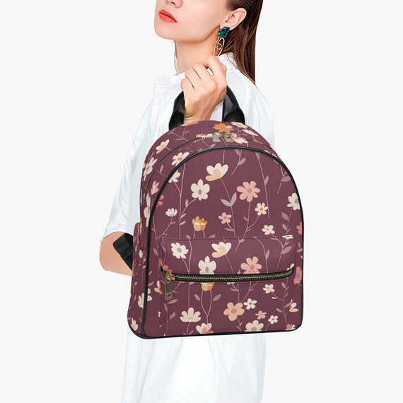 Vintage Flower Garden Backpack: Women