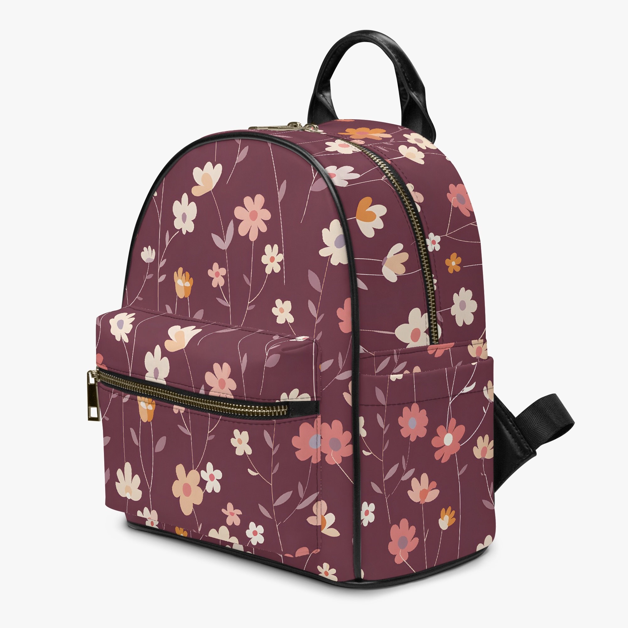 Elegant Women\'s PU Leather Vintage Flower Patchwork Large Capacity Backp… il_fullxfull.5374934600_ppe1.  main image 3