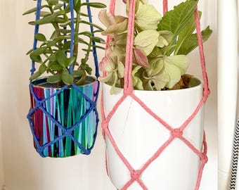 Macrame Plant Hanger without Tassel, Simple Plant Hanger with 3 Size Options