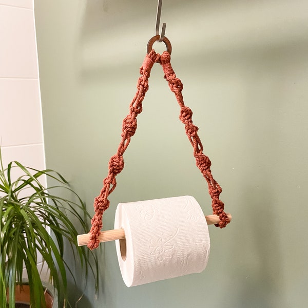 Porte-papier toilette et Porte-serviette pour Salle de Bain et Toilette Boho Decor