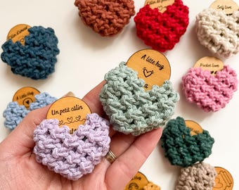 Câlin de Poche Personnalisé avec Cœur et Jeton, pour Saint Valentin, Mariage, ou Geste Amitié Réconfortant