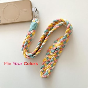 Macrame Phone Strap Lanyard Mix and Match Colors, Crossbody or Neck Strap