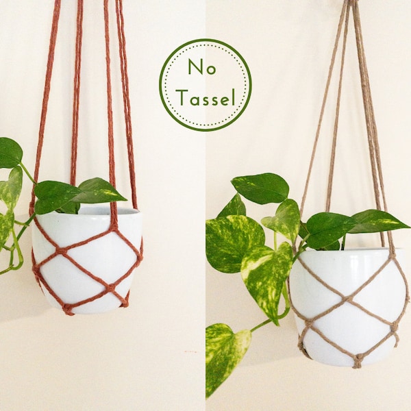 Suspension pour Plantes en Macramé sans Frange sans Pompoms, Suspension Simple pour Plantes avec 3 Options de Taille