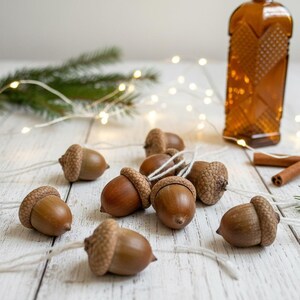 10 Pieces Real Acorn Christmas Ornament, Natural Christmas Tree Decor
