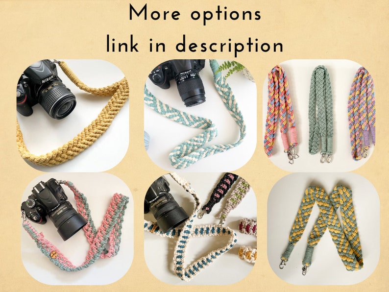 Custom Multicolor Macramé Camera Strap Perfect for DSLR, Film, Vintage Cameras and Cross Body Bags image 10