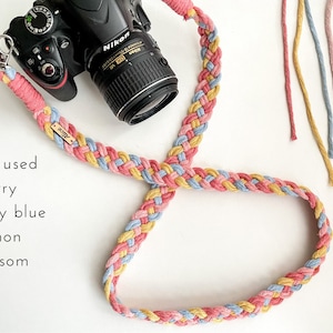 Custom Multicolor Macramé Camera Strap Perfect for DSLR, Film, Vintage Cameras and Cross Body Bags image 2