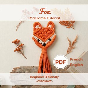 Samouczek robienia makramy z lisa dla początkujących w języku francuskim i angielskim