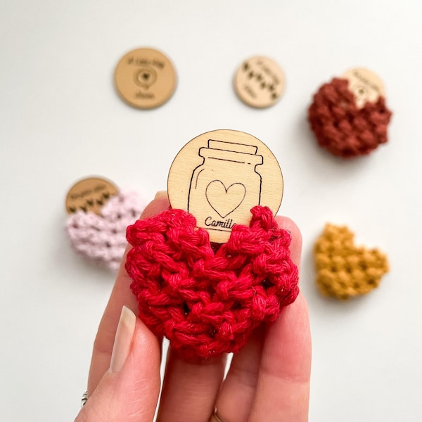Personalized Pocket Hug Token with Heart Holder, Wooden Self-Love Coin with Custom Engraved Name
