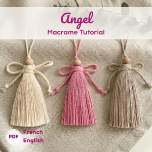 Macrame Angel Tutorial English and French Beginner PDF Pattern, DIY Angel Decor