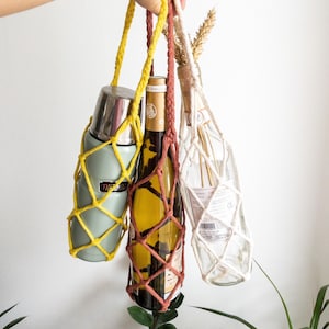 Macrame Vine Bottle Holder, Water Bottle Holder