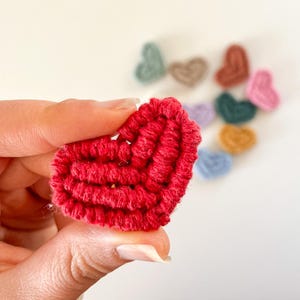 Set of Cute Heart Design Macrame Fridge Magnets, Decorative Accessories for Kitchen Refrigerator