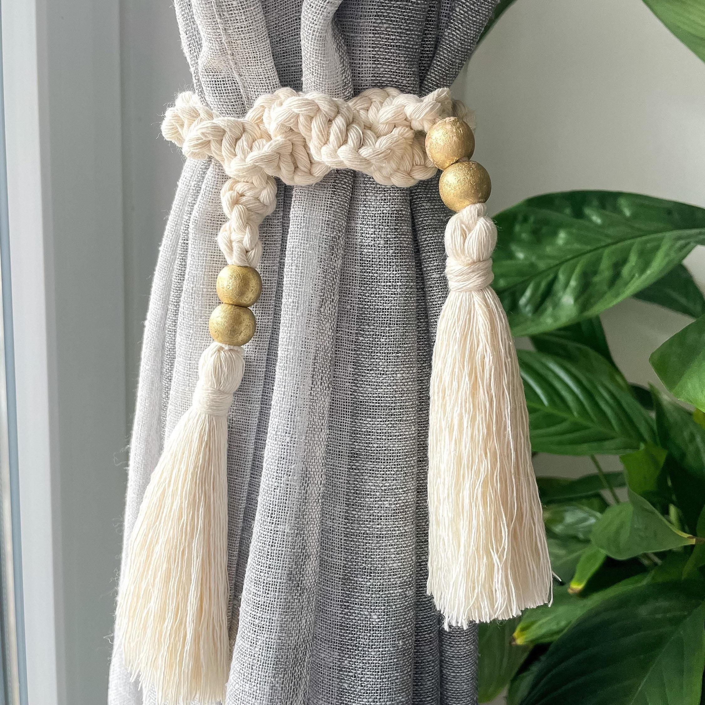 Yalulu Nastro intrecciato da appendere, 4 m, con nappe e frange, nastro in tessuto per tende, tavoli, paralumi, decorazione per matrimoni (blu gemma