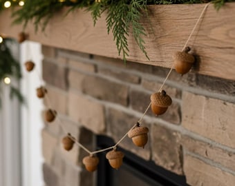 Natürliche Eichelgirlande, natürlicher Weihnachtsschmuck für Weihnachtsfeiern