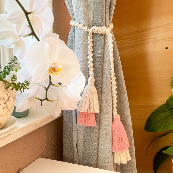 Embrasses Rideaux à Franges pour Décoration de Rideau de Chambre de Fille Boho, Retenue de Rideau Macramé avec Glands pour Chambre d'Enfants