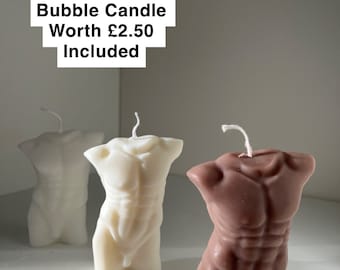 Male Body Torso Candle | Can Be Scented | Hercules   Male Bust Candle | Unscented Candle | Torso Candle