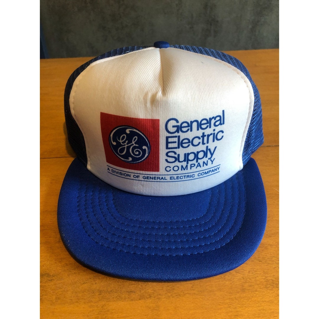 Vintage Blue Trucker Cap Snapback Hat general Electric Supply Company Etsy