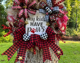 Pet wreath dog wreath cat Door wreath for pet lovers dog owner gift cat lover gift pet parent door sign dog door cat door pet wreath ideas