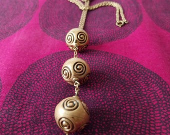 Vintage Spiral Ball necklace made by Kalevala Koru in Finland