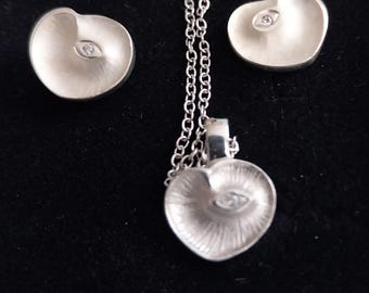 Silberschmuck-Set; Halskette und Ohrringe namens Andante