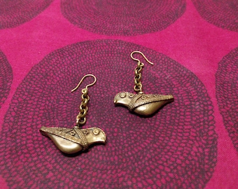 Rare Hattula bird earrings made by Kalevala Koru in Finland