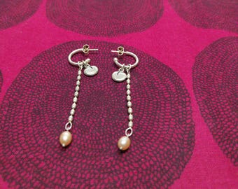 Pink Vanamo earrings made by Kalevala Koru