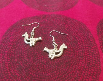 Pendientes de plata Lintunen Pajarito hechos por Kalevala Koru