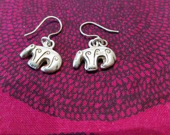 Vintage silver earrings called the Bear