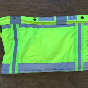 UV yellow hi-viz upcycled handmade laptop tablet case bag
