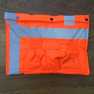 UV orange hi viz up-cycled laptop tablet case bag