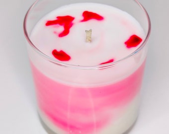 Marbled Coconut Soy Wax Candle 9 OZ Hand Poured with Floral / Musk / Fruity Aroma