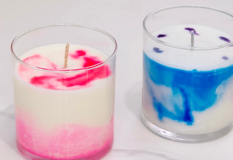 Marbled Coconut Soy Wax Candle 9 OZ Hand Poured with Floral / Musk / Fruity Aroma image 10