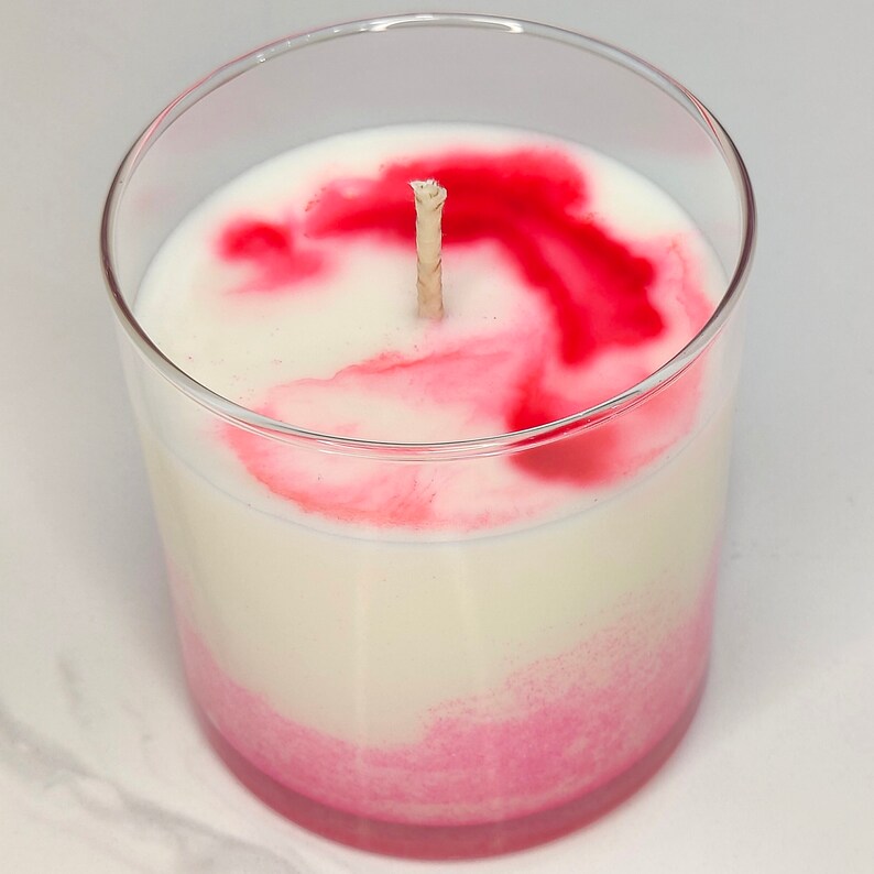 Marbled Coconut Soy Wax Candle 9 OZ Hand Poured with Floral / Musk / Fruity Aroma Rose River