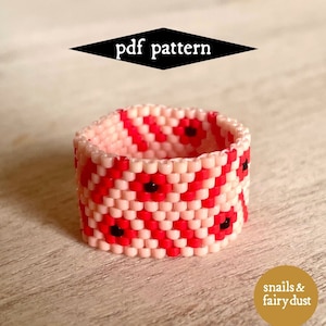 Peyote Stitch Ring Pattern Even Count Miyuki Beads PDF Digital Download