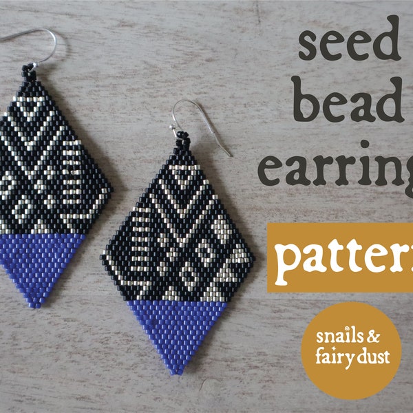 Seed Bead Earrings Pattern, Beaded Jewelry Patterns, Brick Stitch Pattern