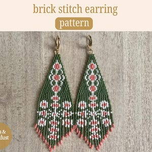 Anne's Lace Beaded Fringe Earring Pattern, Delica Beading Pattern, Seed Bead Earring Pattern