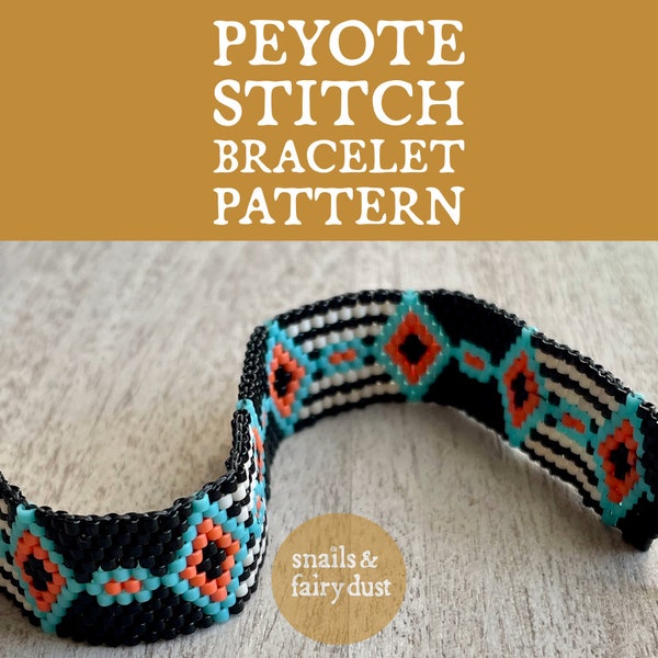 Peyote Stitch Bracelet Pattern, Seed Bead Bracelet Pattern DIY Bracelet Pattern, Delica bead bracelet pattern