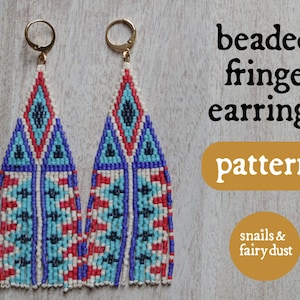 Seed Bead Patterns Beading Patterns Beaded Fringe Earrings Summer Earrings Digital Download
