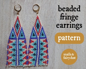 Seed Bead Patterns Beading Patterns Beaded Fringe Earrings Summer Earrings Digital Download