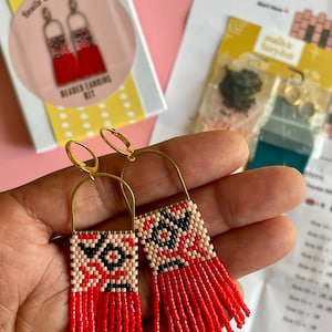 Fire Flower - DIY Beaded Earring Kit - Craft Kits for Adults