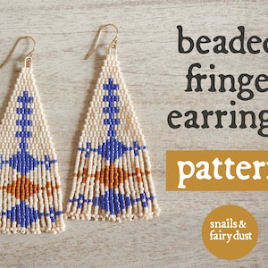 Beaded Earrings Pattern, Beaded Jewelry Patterns, Fringe Earrings Pattern, Brick Stitch Pattern, Double Brick Stitch Pattern