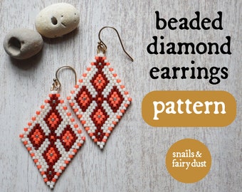 Diamant Brick Stitch Perlen Ohrringe Muster Seed Bead Ohrringe Muster