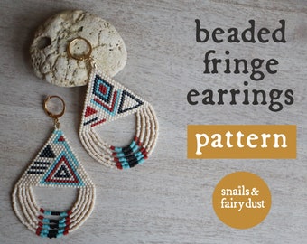 Perlen Ohrringe Muster, Perlenmuster, Brick Stichmuster, Perlenmuster Digitaler Download