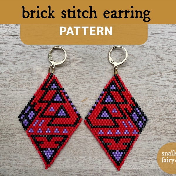 Seed Bead Earring Pattern  Diamond Brick Stitch