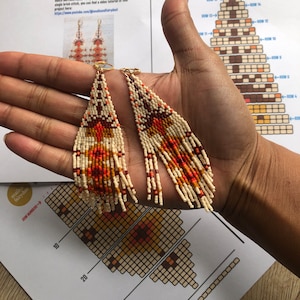 DIY Beaded Earrings Pattern, Beading Pattern PDF instant download