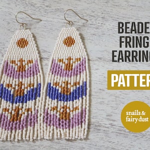 Beaded Fringe Earrings Pattern, Beaded Jewelry Patterns, Beading Pattern, PDF Digital Beaded Earrings Pattern