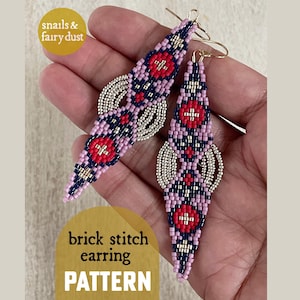 Deva - Brick Stitch Earring Pattern Instant Digital Download PDF