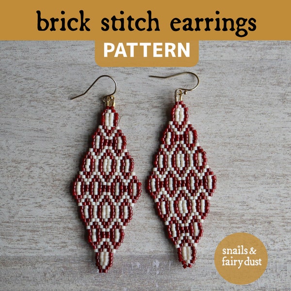 Brick Stitch Beaded Earrings Pattern, Seed Bead Patterns Beading Patterns Beaded Miyuki Bead