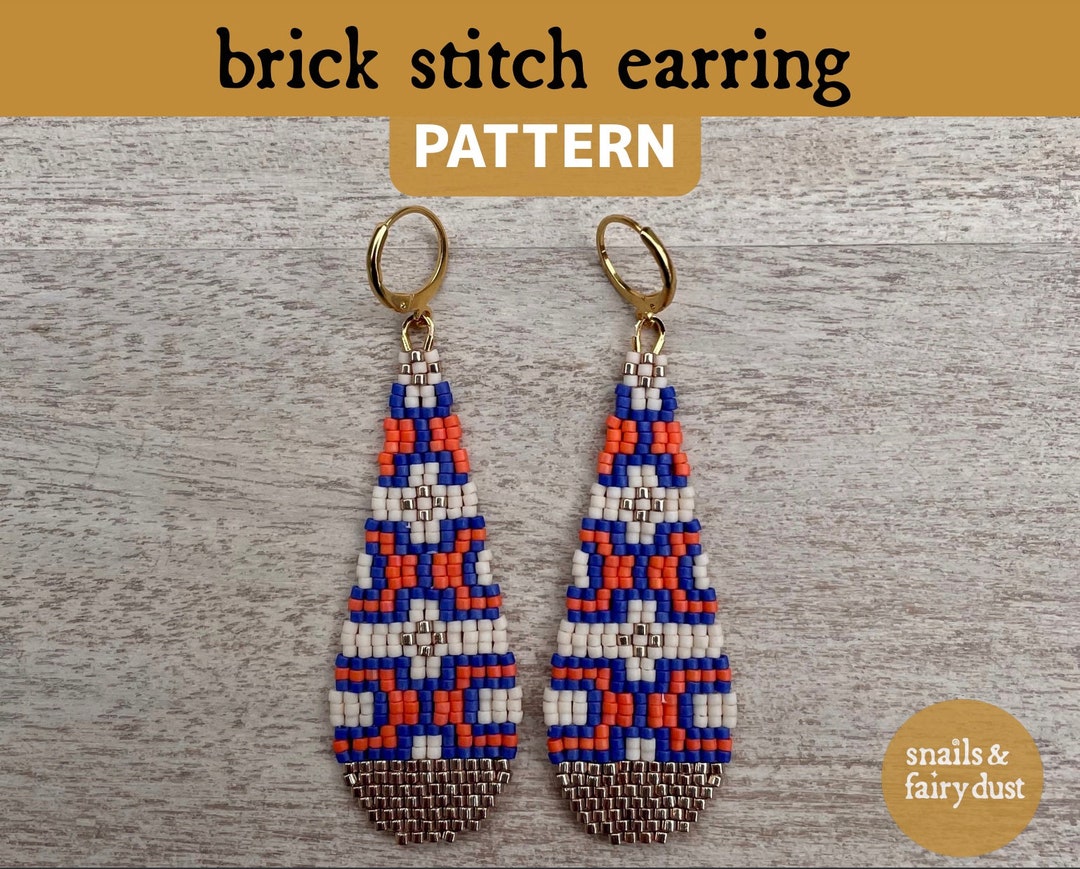 Brick Stitch Beaded Earrings Pattern, Seed Bead Patterns Beading ...